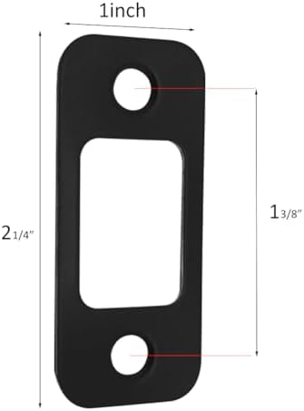 EMVANV2 PCS Deadbolt Strike Plate Round Corner Design 1 x 2-14 Door Backplate Black