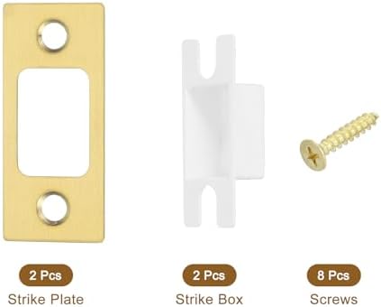 Sturdy Reinforcement for Door Jamb - 2 Sets Gold-plated Durable Latch Deadbolt Replacement