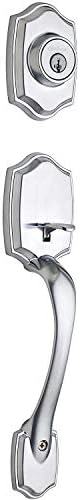 Kwikset 687BWIP Satin Chrome Handles Set with Smart Key RCAL Latch