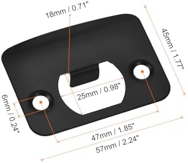 4Pcs 57mm x 45mm Stainless Steel Door Strike Plate Replacement Black