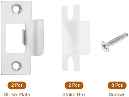 RxSSS U Xenus 2 Set Door Strike Plate Replacement Stainless Steel for Latch Reinforcement Silver