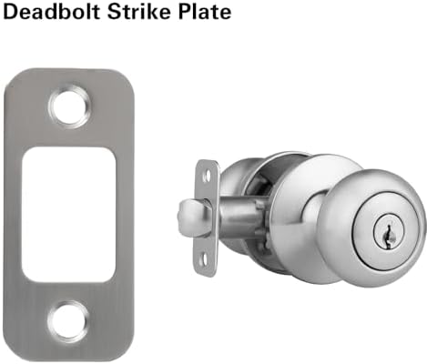 Sturdy 3-Pack Door Strike Plate Set - Stainless Steel for Durable Door Replacement
