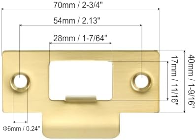TruePLATEPATIKIL 2-34 Sant-Stainless Steel Door Lock Strike PlateInteriorExterior Door UseGold