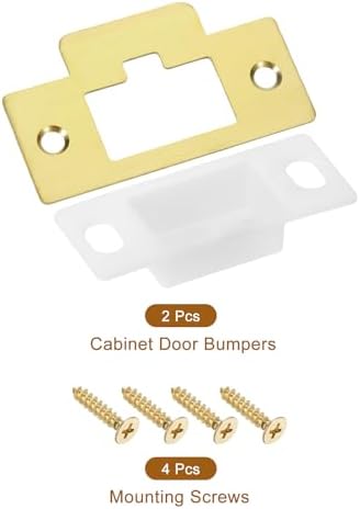 2-Set Door Strike Plate Stainless Steel 40mm x 70mm Gold