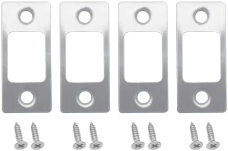 Sturdy 4 Pcs Stainless Steel Deadbolt Strike Plate Expansion for Exterior Doors