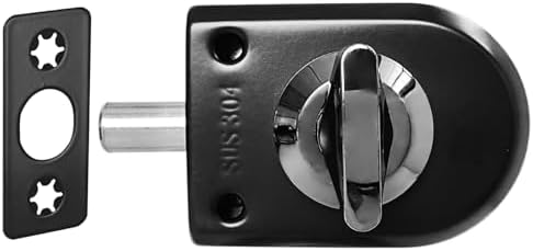 Secure Glass Door Lock - 039-047 Thick Black B105 No Drill Anti-Corrosion
