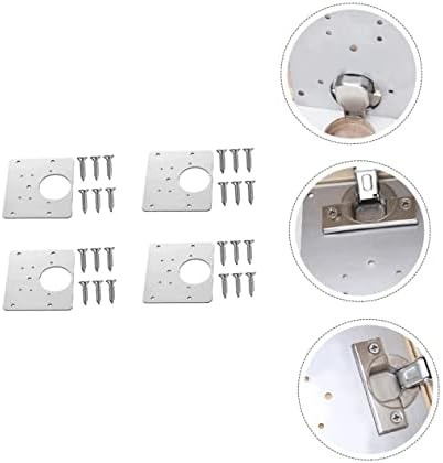 Sturdy Metal Hinge Repair Kit 4-Piece Set for Home and Kitchen Furniture