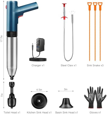 Electric Toilet Plunger High-Pressure Drain Clog Remover