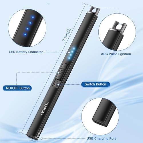 TopKay Electric Candle Lighter Windproof Flameless