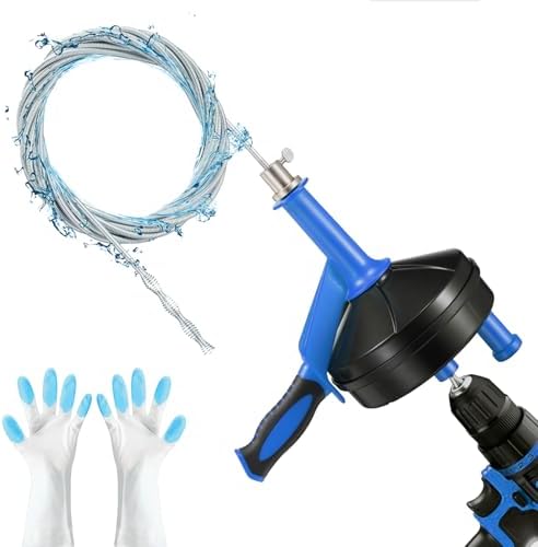 25-Foot Drain Auger with Drill Adapter Blue