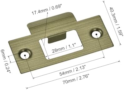 Uxcell Door Strike Plate 70mm x 403mm Stainless Steel Replacement