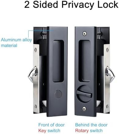 Hoconnie 63 Privacy Pocket Door Lock with Anti-Corrosion Matte Black