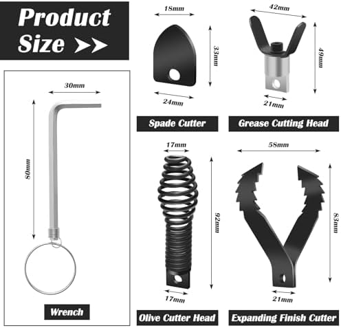 DRIP-RESISTANT Drain Cleaner Set for Clogs 4-Piece Pipe Drain Fixer COITEK Black Durable Easy to Use