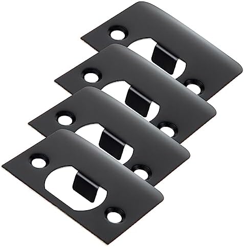 Doitool 20-Piece Professional Steel Door Strike Plate Set Black