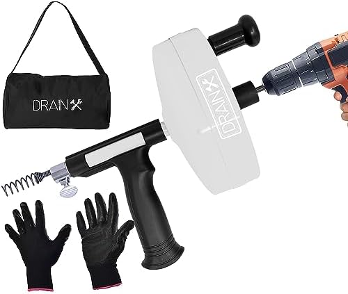 Unlock Clogs with DrainX 50-FT Steel Drain Auger
