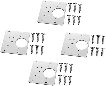Sturdy Metal Hinge Repair Kit 4-Piece Set for Home and Kitchen Furniture