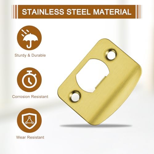Stainless Steel Door Strike Plate Set of 4 Gold
