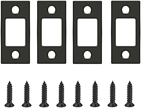 VEEBELL Stainless Steel Deadbolt Strike Plate - Attractive Black Design