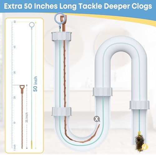 Kellys Collection 50 inch Metal Drain Snake 3 Pack for bathtub shower sink