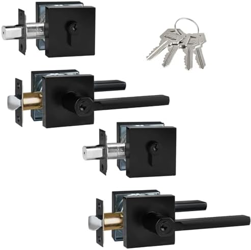 Keyed Alike 2-Pack Entry Door Lever Deadbolt Combo