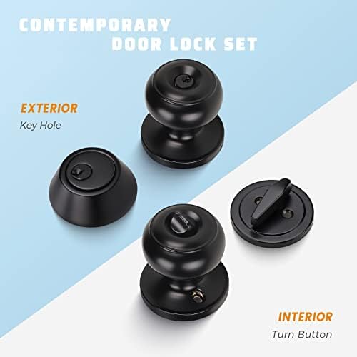 KNOBWELL Entry Door Knob and Deadbolt Set Top Security Convenience