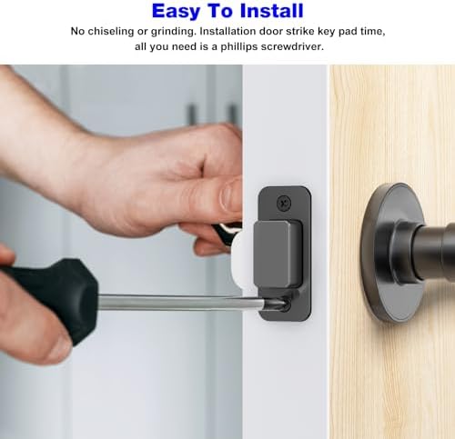 Black and Brushed Nickel Durable Deadbolt Strike Plate 2-Pack