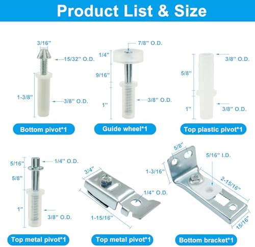 Bifold Door Repair Kit Bi-fold Closet Door Hardware Kit for Repairing Folding Doors