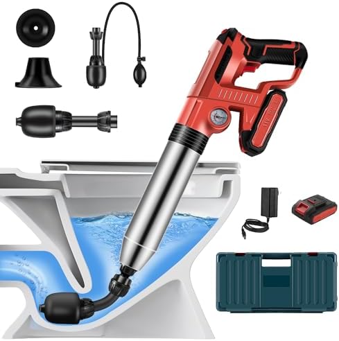 Quick-Clear 2-in-1 Electric Toilet Plunger with Rechargeable Battery