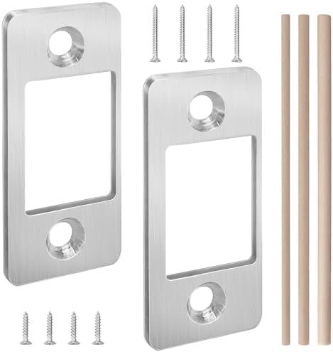 Nkiy Quen 2-Piece Door Security Kit Anti-Bump Latch Replacer Stainless Steel Latch Restorer for Home Business