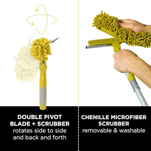 DOCAZOO5-12 Ft Telescoping Window Squeegee Kit Extendable Window Cleaning Tool for IndoorOutdoor Use