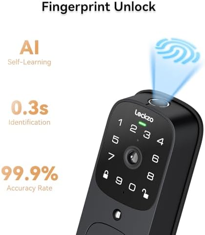 Secure 2K Smart Door Lock with Built-in Camera and Voice Control