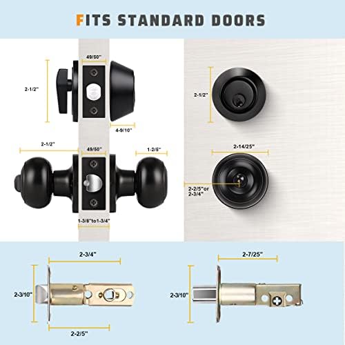 KNOBWELL Entry Door Knob and Deadbolt Set Top Security Convenience