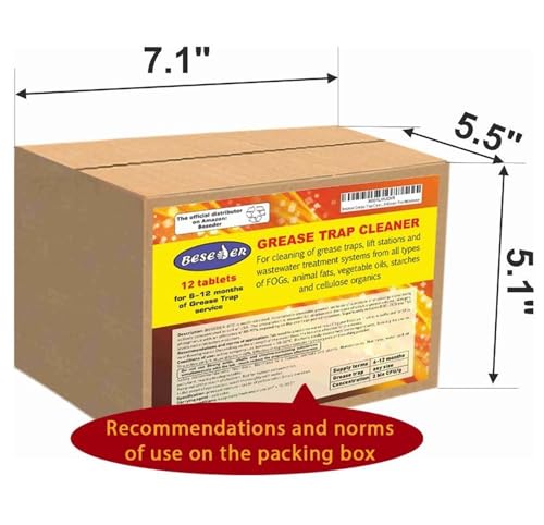 Beseder Grease Trap Cleaner 12 Tablets 36 Ounce