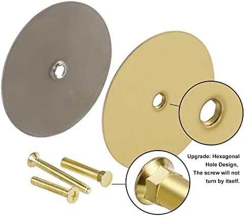 2 Pack Door Hole Cover Plate Satin Brushed Brass