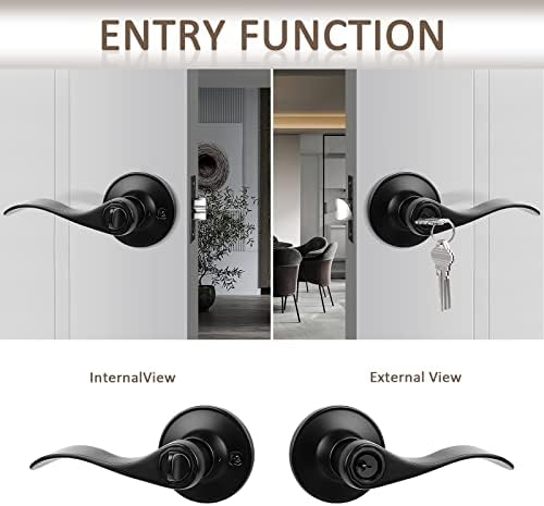 Probrico Door Lever Set - 2-Pack for Office Front Door Reversible Secure DoorLock System