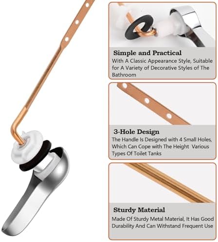 Stainless Steel Toilet Handle Kit Universal Front Mount for American Standard Toilets Easy to Install and Durable