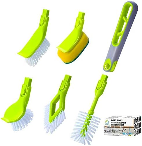 Guay 4-Piece Kitchen Cleaning Brush Set with Handle and Scrub Sponge