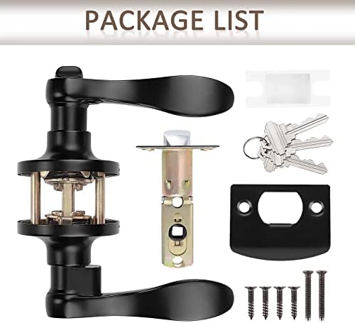 Probrico Door Lever Set - 2-Pack for Office Front Door Reversible Secure DoorLock System