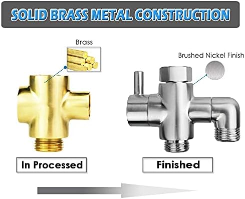 3-Way Brass Shower Diverter Valve G12 Brushed Nickel