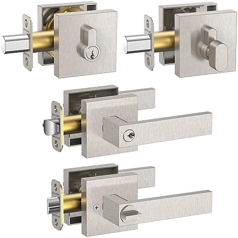 Ticonn Door Handle Set Premium Heavy Duty Door Lever for Home and Bathroom Use