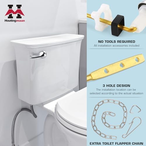 Hotingmaans Ace Toilet Flush Lever Kit Universal Front Mount Replacement Handle Chain