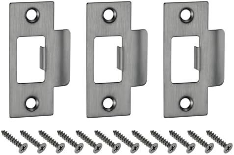 Uxcell 3Pcs Door Strike Plate 70x40mm Stainless Steel Deadbolt Replacement