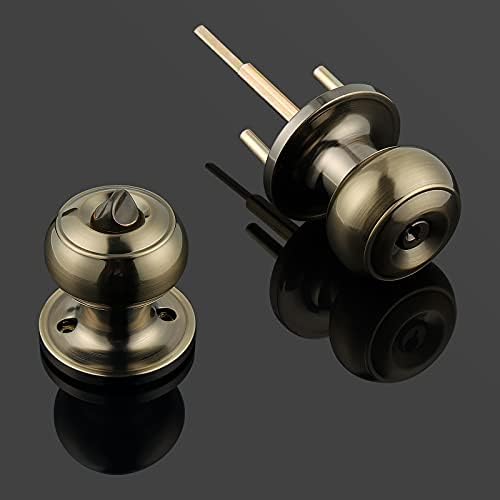Probrico High-Quality Stainless Steel Door Knobs Set with Antique Brass Finish Keyed Entrance Lock Set