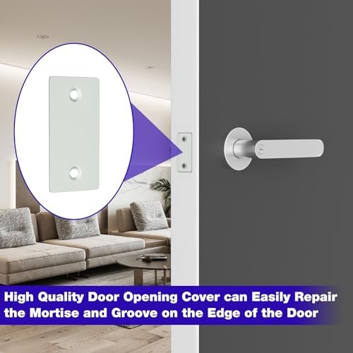 JIOTAR Deadbolt Cover Plate Door Hole Cover 1-18-Inch Gray Finish 6-Pack with Optional Screws