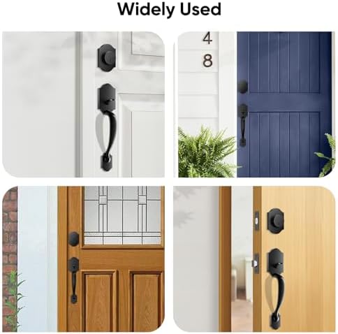 Front Door Lock Set Reversible Adjustable Handle Deadbolt