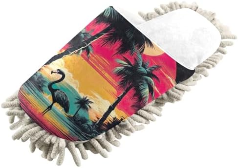Cozy Flamingo Mop Slippers for Wood Floors