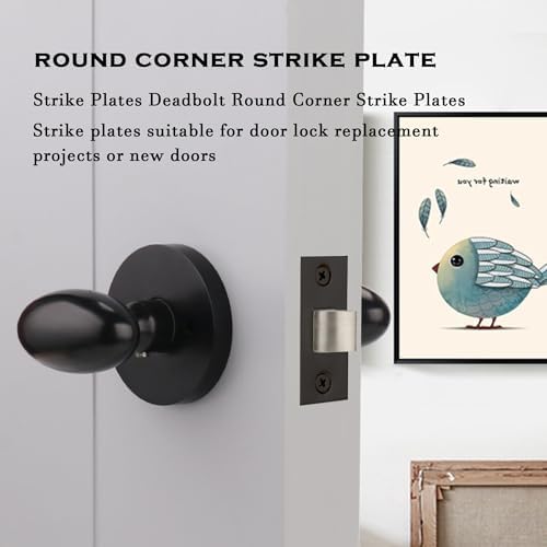 VEEBELL Stainless Steel Deadbolt Strike Plate - Attractive Black Design
