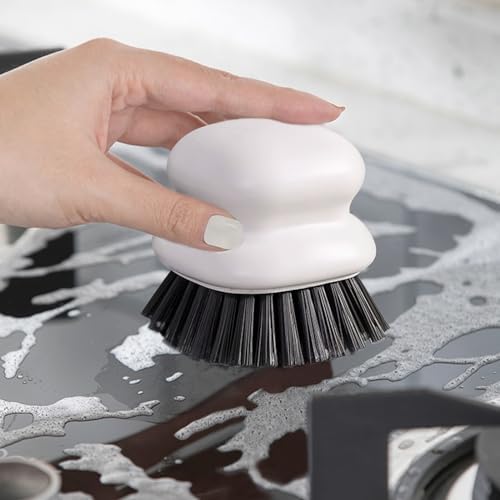 Number 1 Choice Dish BrushDish Brush with Handle Kitchen Scrub Brushes for Cleaning1Pack White