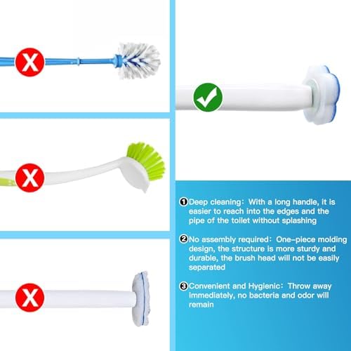 Topo Bear Disposable Toilet Brush Holder Set with 24 Sponges