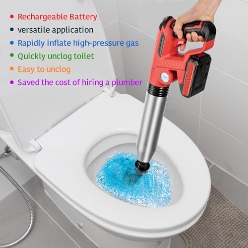 Quick-Clear 2-in-1 Electric Toilet Plunger with Rechargeable Battery
